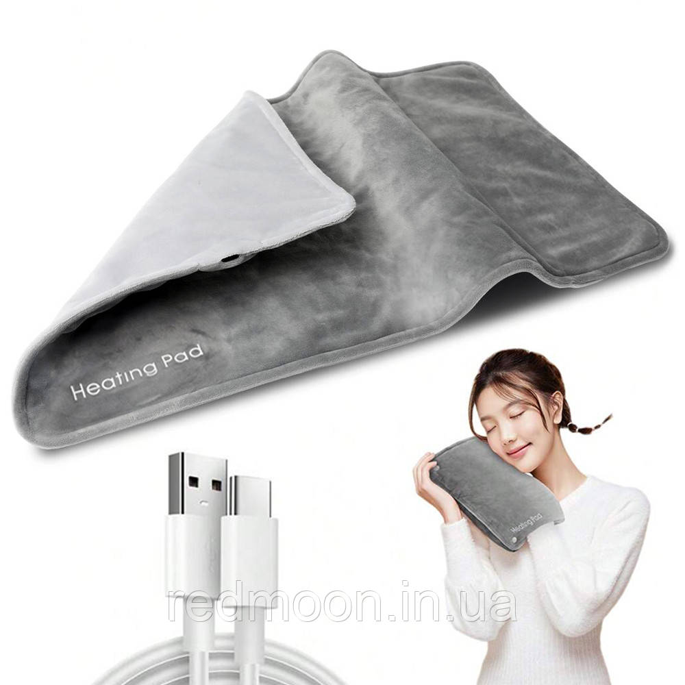 Універсальна електрогрілка від повербанка, 50°C, 50x30 см / Електрична грілка для рук / USB грілка електрична, фото 1