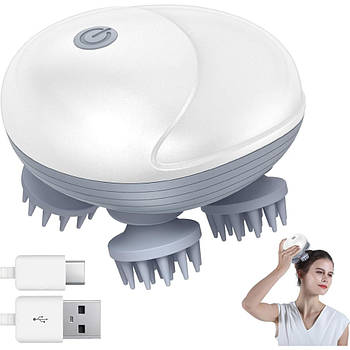 Бездротовий масажер для голови 1100 мАг / Масажер для волосся / Масажер для шкіри голови / Масажер для котів