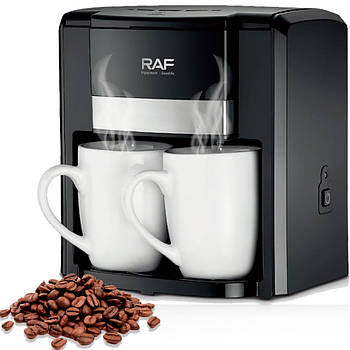 Крапельна кавоварка на 2 чашки (420 мл, 650 Вт) RAF R115 / Електрокавоварка / Кавоварка для дому