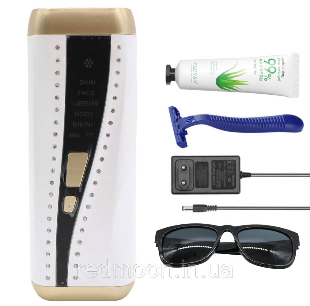 Лазерний фотоепілятор з охолодженням, Білий / Епілятор для тіла / Фотоепілятор для ніг / Епілятор для обличчя, фото 1