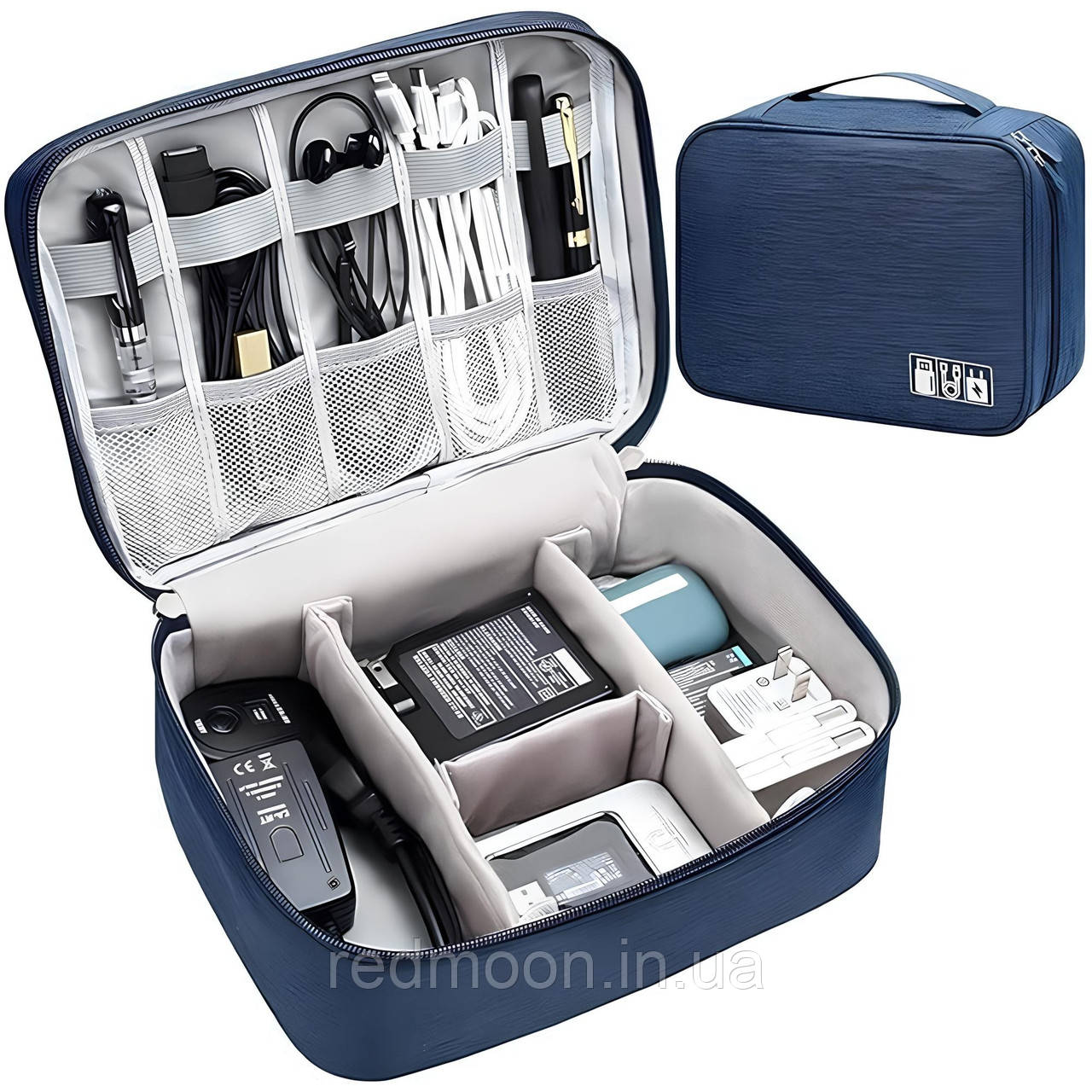 Сумка-органайзер для зберігання проводів (23х18х10 см) Travel Digital Pouch / Сумка для телефонних кабелів