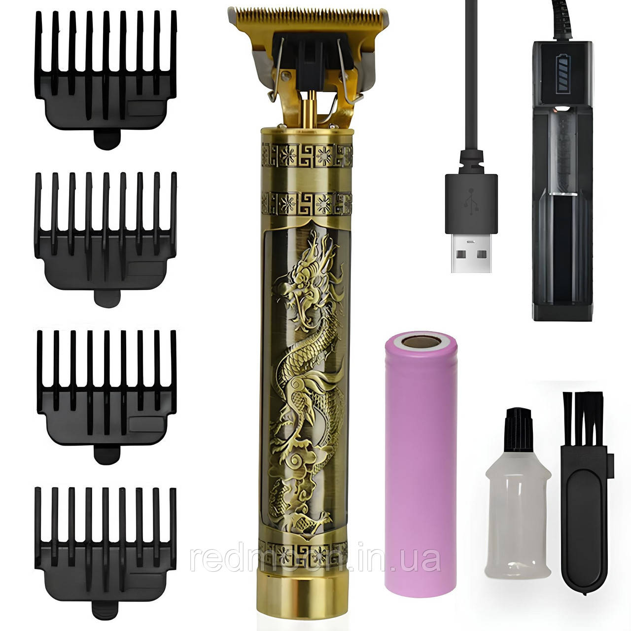 Акумуляторна машинка для стрижки + 4 насадки, з USB, M99 / Тример для стрижки волосся / Тример для бороди, фото 1