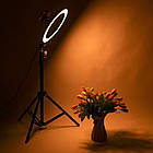 Кільцева лампа 46см + 3 тримачі, від 220В, BD-460 / Набір блогера / Селфі лампа / LED лампа кільцева, фото 8