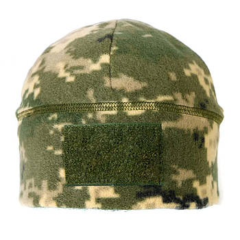 Чоловіча шапка флісова з нашивкою-липучкою S, Paskat, Піксель / Шапка тактична / Зимова шапка