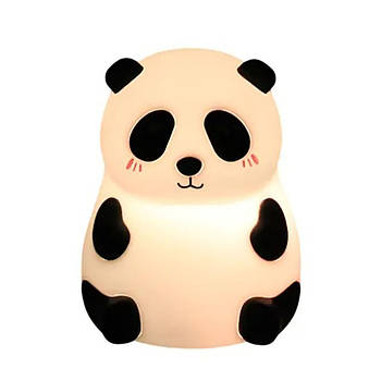 Силіконовий нічник Панда з сенсорним датчиком RGB, 1000мАг, USB / Дитячий нічник / Сенсорний світильник панда
