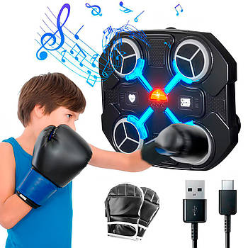 Музичний тренажер для боксу з рукавичками (32×27см), від USB / Настінна боксерська мішень