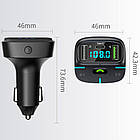 Автомобільний FM модулятор з дисплеєм, Bluetooth, 2хUSB GZ03 / FM-трансмітер в машину / ФМ модулятор в авто, фото 9