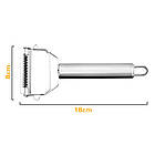 Двостроння овочечистка 4-в-1 з нержавійки (18см) / Шатківниця для овочів / Ніж для очищення / Ніж-економка, фото 10