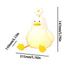 Нічник силіконовий Качка з квіточкою, від USB, Теплий білий / Нічник на акумуляторі / Світильник силіконовий, фото 8