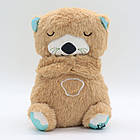 М'яка іграшка нічник із функцією дихання від батарейок, "Видра" 33,5 см, Коричневий/Нічник для дітей/Нічник, фото 2