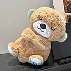 М'яка іграшка нічник із функцією дихання від батарейок, "Видра" 33,5 см, Коричневий/Нічник для дітей/Нічник, фото 3