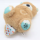 М'яка іграшка нічник із функцією дихання від батарейок, "Видра" 33,5 см, Коричневий/Нічник для дітей/Нічник, фото 4