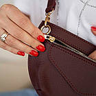 Жіноча сумка-бананка з екошкіри «Нана», 25х15х5см, Бордова / Сумка на пояс / Жіноча нагрудна бананка, фото 3