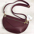 Жіноча сумка-бананка з екошкіри «Нана», 25х15х5см, Бордова / Сумка на пояс / Жіноча нагрудна бананка, фото 5