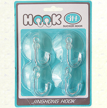 Гачки на присосці Sucker Hook, прозорі, 4 шт/уп (KG-12411)