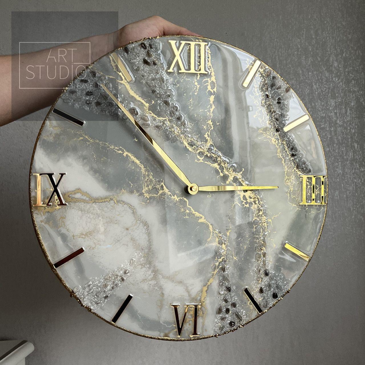 Годинник настінний круглий з епоксидної смоли EPOXY M101 30 см