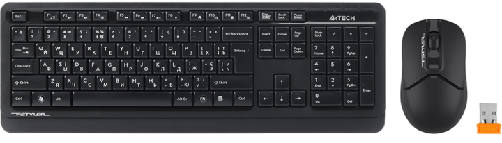 Комплект (клавіатура, миша) бездротовий A4Tech FG1012 Black, фото 1