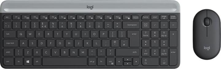 Комплект (клавіатура, миша) бездротовий Logitech MK470 Graphite (920-009204), фото 1