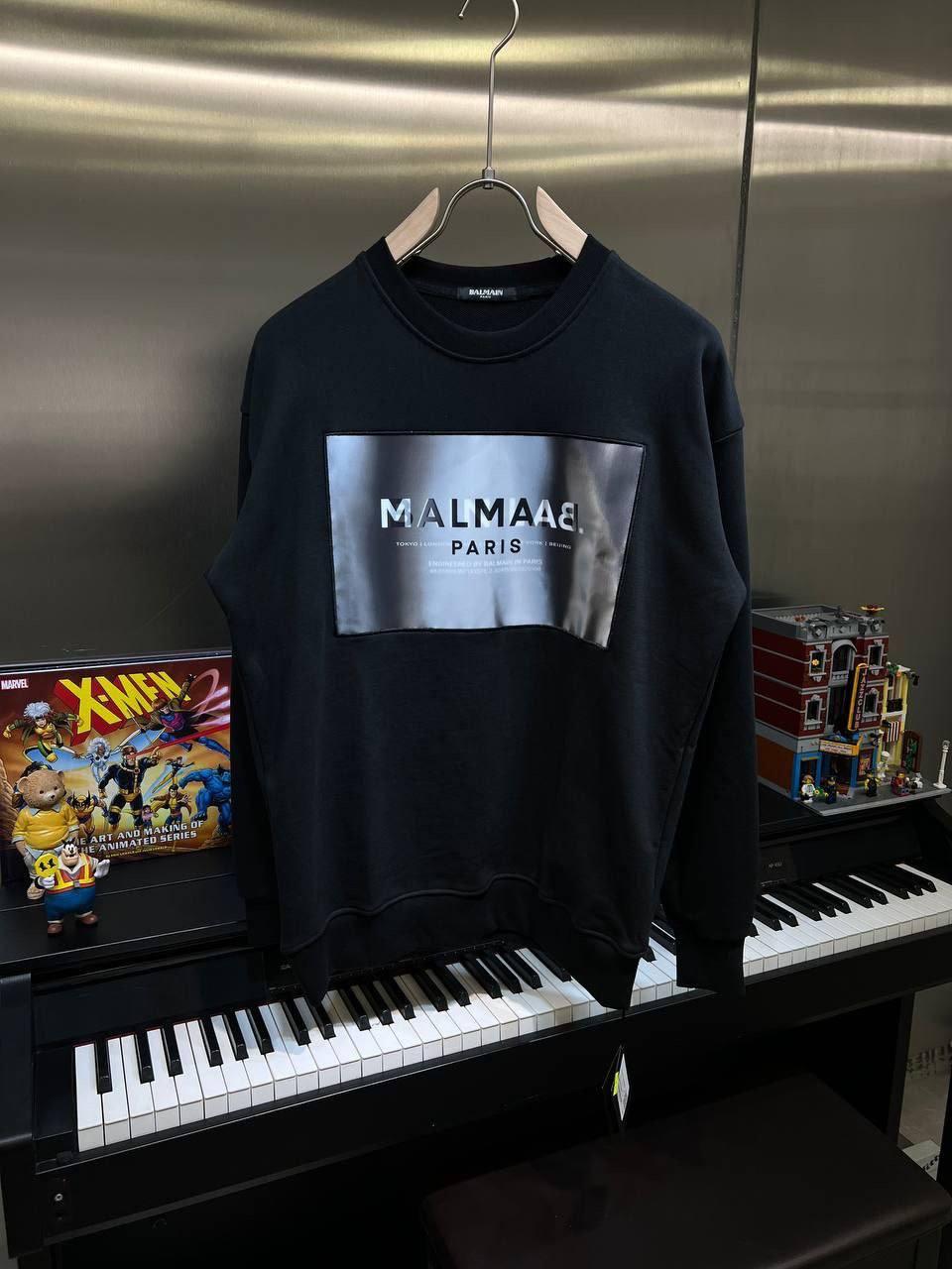 Чоловіча кофта світшот Balmain CK8478 чорна, фото 1