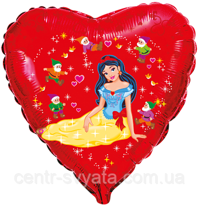 Фольгована кулька Flexmetal 18"(45 см) Серце Білосніжка