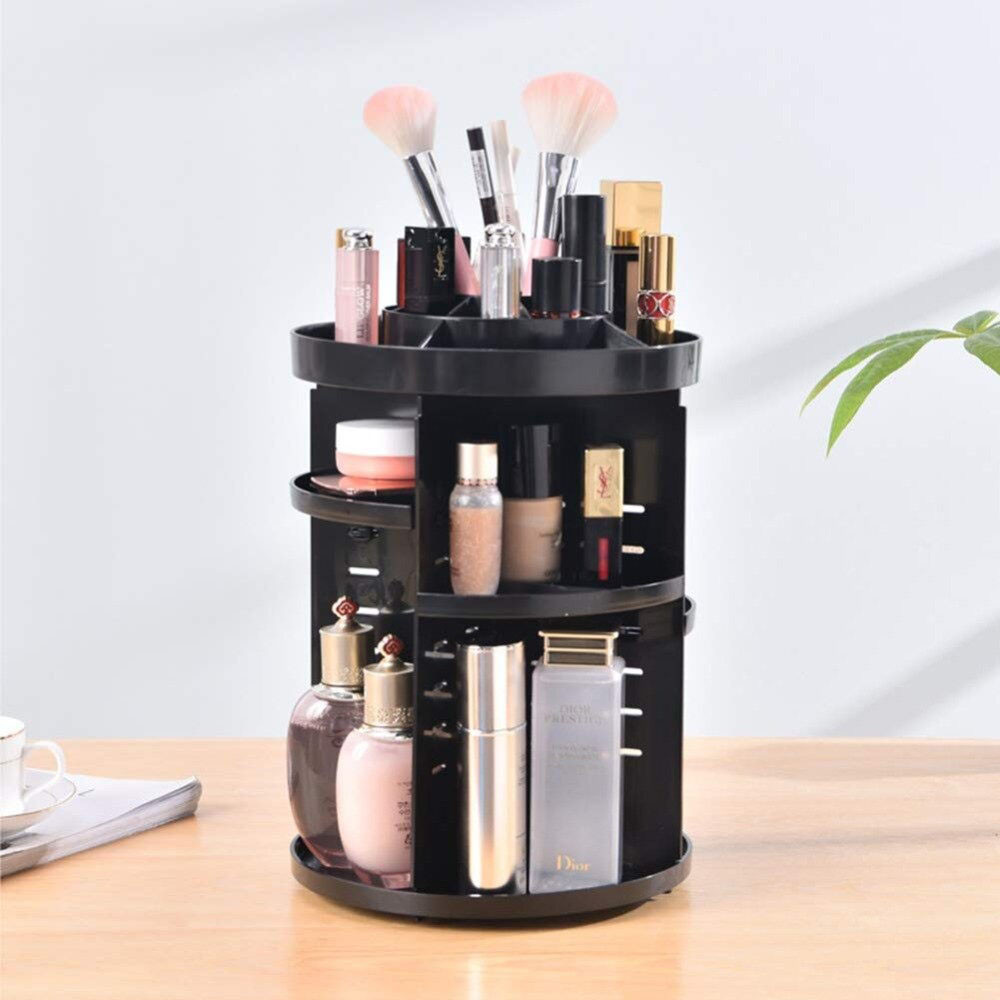 Обертовий органайзер для косметики 360° Rotation Cosmetic Box / Компактний круглий органайзер