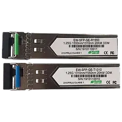 Ewind EW-SFP-GE-T1310 / EW-SFP-GE-R1550 1.25G, Single-mode single Fiber, 20km,  LC connector, Tx1310/Rx1550nm : 1310nm is