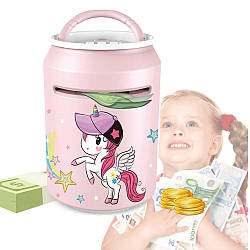 Дитяча скарбничка-сейф Єдиноріг №F853-A з відбитком пальця / Електронна скарбничка-сейф