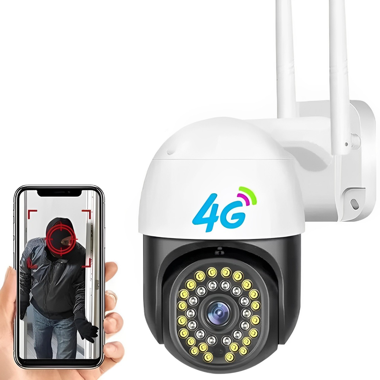 Вулична камера відеоспостереження 4G, 3MP, GSM C18PRO-H / Поворотна IP камера / Зовнішня камера відеоспостереження, фото 1