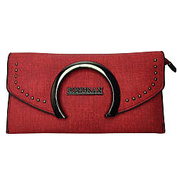 Жіночий гаманець з екошкіри RONGRAN, Бордовий / Портмоне жіночий / Гаманець на магніті