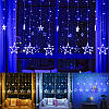 Гірлянда Штора "Зірка", від мережі, 3м, 120LED + пульт, Біле світло / Новорічна світлодіодна гірлянда, фото 2