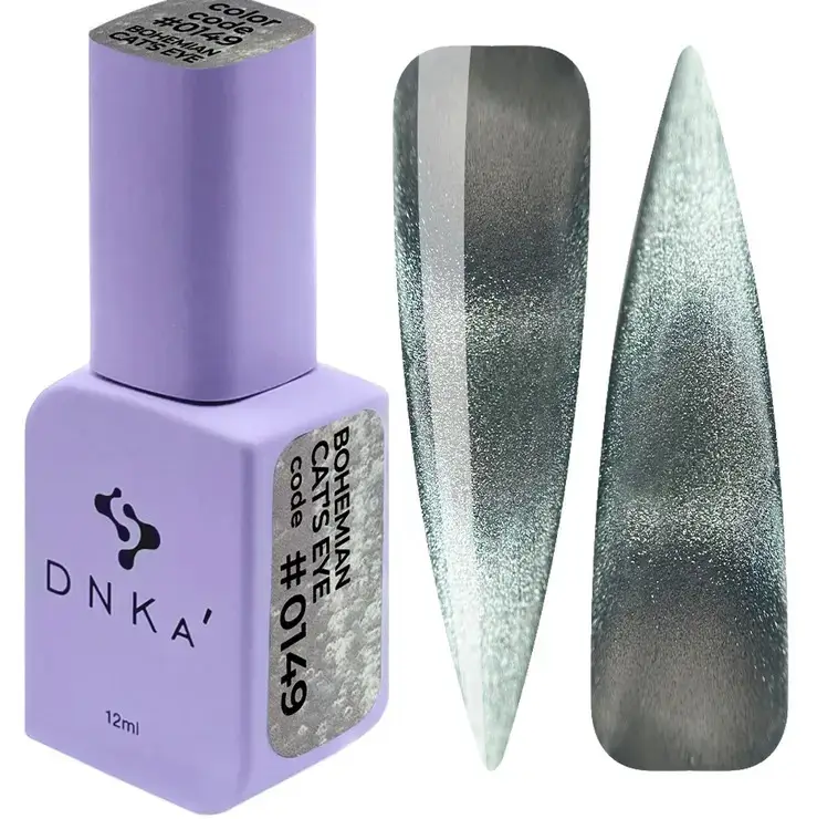 Гель-лак DNKa Gel Polish Bohemian Cat Eye №0149 сіро-блакитний з шиммером 12 мл