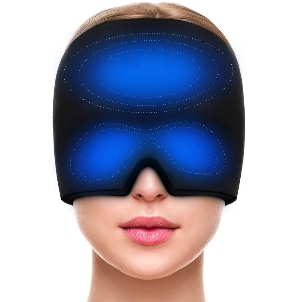 Гелева маска від головного болю гаряча/холодна терапія, EYE PAD, Чорний / Шапка від мігрені / Маска від мігрені