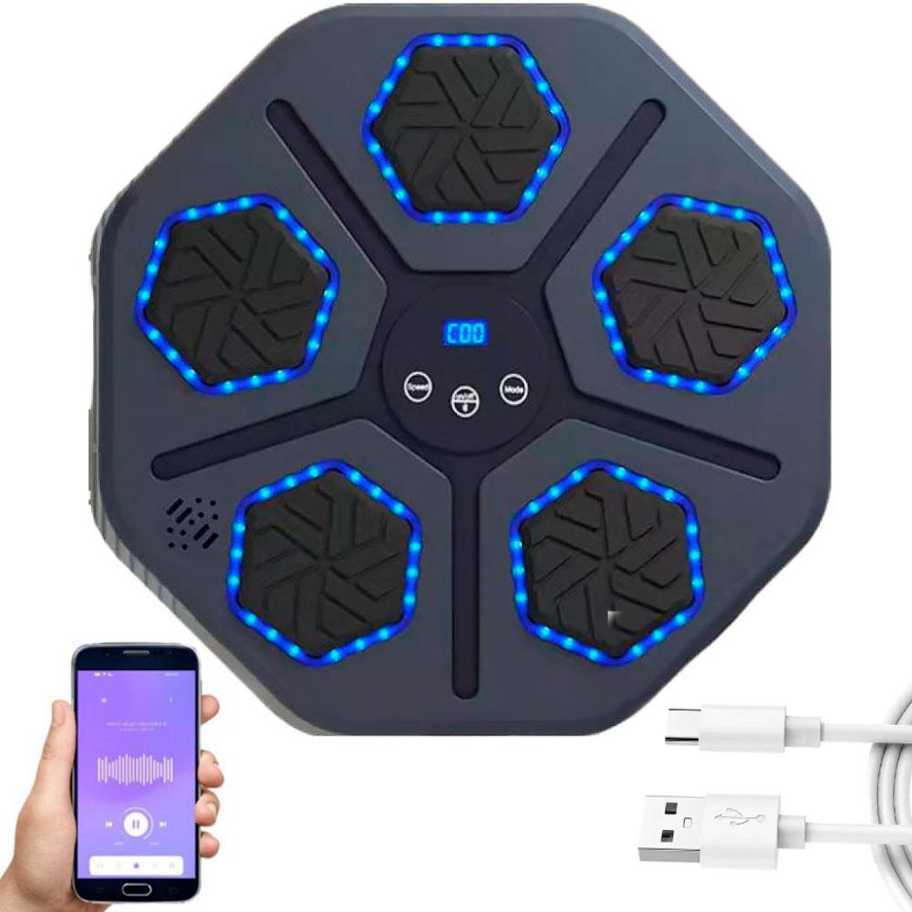 Настінний тренажер для боксу з Bluetooth та підсвічуванням, 40х40х5см, YP001 / Боксерський тренажер на стіну