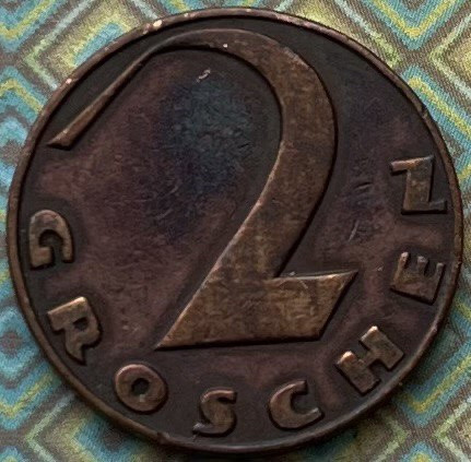 Монета Австрії 2 гроша 1925 р.