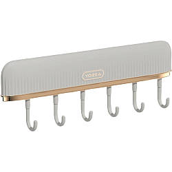 Настінна вішалка на 6 гачків, Plastic hook / Клейка вішалка для кухні / Гачки для ванної та кухні