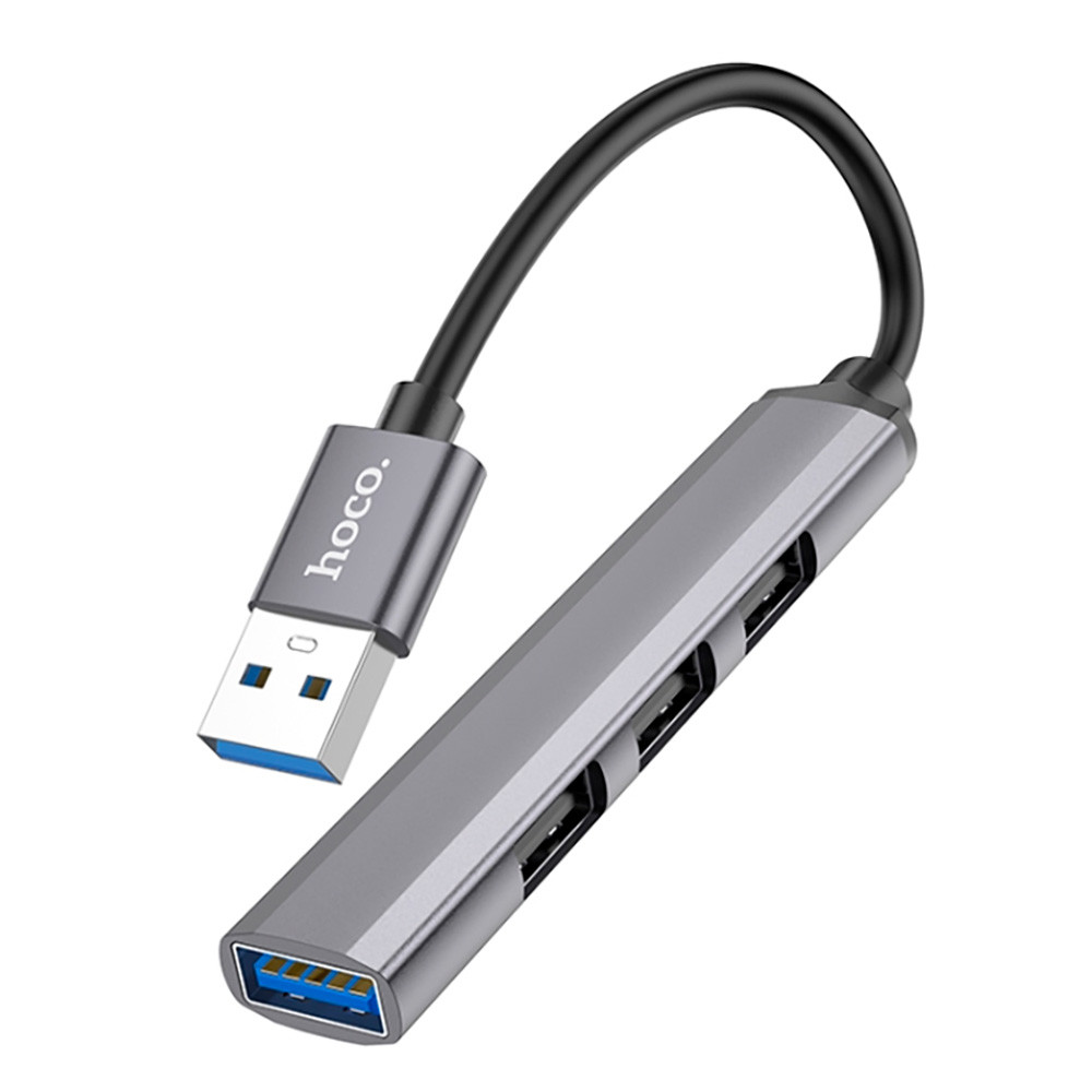 USB-хаб на 4 порти (USB3 + 3×USB2), Hoco HB26 / Концентратор USB HUB / Розгалужувач для ноутбука, фото 1