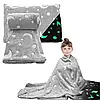 Плед, що світиться 150х100см, Magic Blanket, Сірий / Дитяче флісове покривало / Люменісцентний плед на ліжко, фото 9
