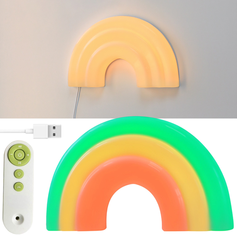 Настінний світильник неоновий + пульт, від USB, 36,6х4,4х21см / Нічник на стіну / Нічний світильник на стіну, фото 1