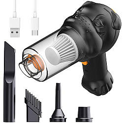 Бездротовий автомобільний пилосос, 120Вт +4 насадки / Пилосос для машини / Ручний акумуляторний пилосос