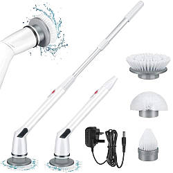 Акумуляторна щітка для прибирання + 3 насадки, Robust Scrub / Бездротова електрощітка для чистки