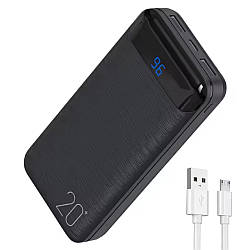 Повербанк з дисплеєм 20000мАч, KP-89 / Павер банк / Power bank / Зовнішній акумулятор / УМБ