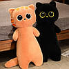 М'яка іграшка кіт-лупоглазик батон, 60 см, Чорний / Іграшка-подушка м'яка / Подушка обіймашка, фото 3