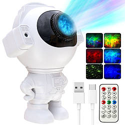 Нічник проектор зоряного неба Астронавт з пультом від USB, MGY-144 / Дитячий нічник зоряне небо