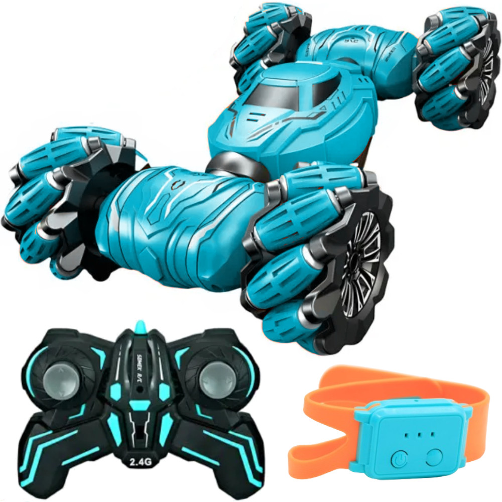 Машинка перевертень на радіокеруванні CAR TOYS 986-14, Блакитна / Дитяча трюкова машинка / Машинка-всюдихід