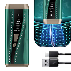Лазерний фотоепілятор з охолодженням та USB / Жіночий епілятор для тіла та обличчя / Фотоепілятор для ніг