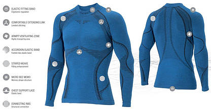Чоловіча термофутболка з довгим рукавом Accapi Ergowool, XL/XXL, Blue/Black (ACC WА701.4099-X2X), фото 2