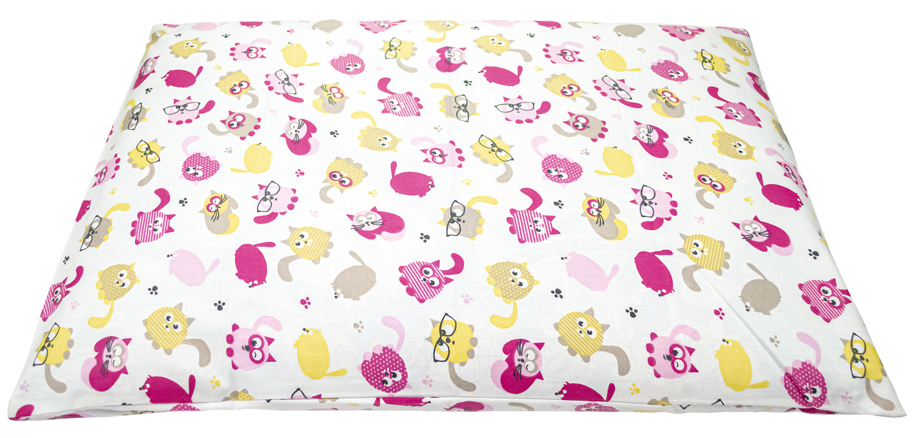 Подушка ортопедична з наповнювачем гречане лушпиння з регульованою висотою Повітряний сон 50х70 Котики, фото 1