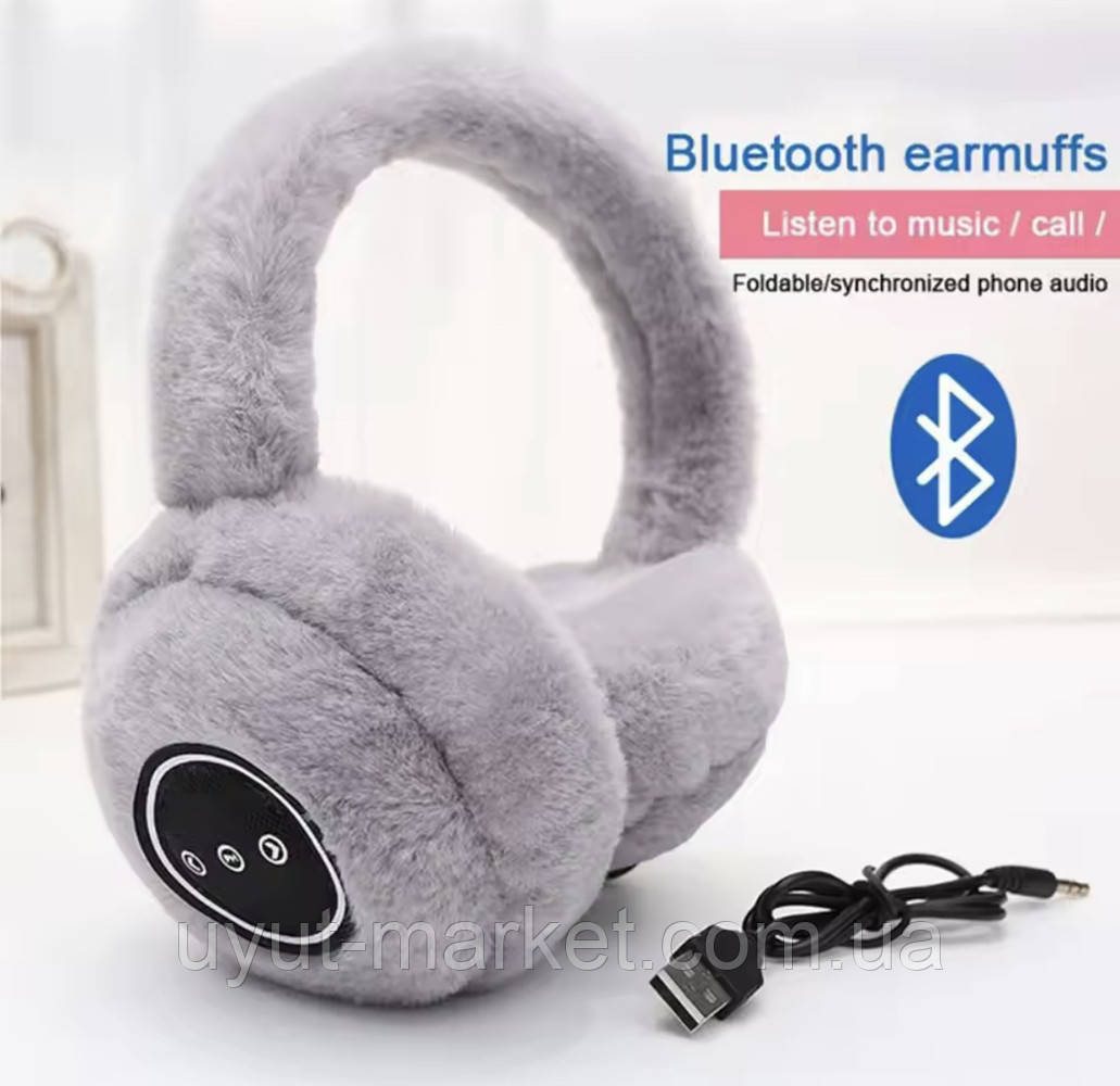 Бездротові складні хутряні Bluetooth навушники MEX A50 сірі