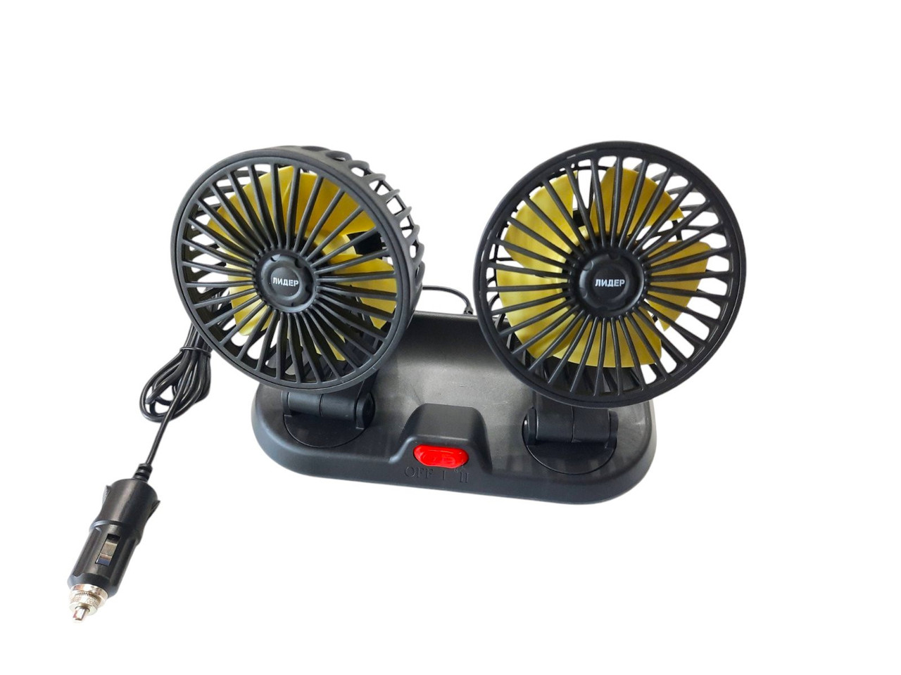 Вентилятор 4" F-410 LEADER 10W подвійний 12V з покажчиком номера телефону