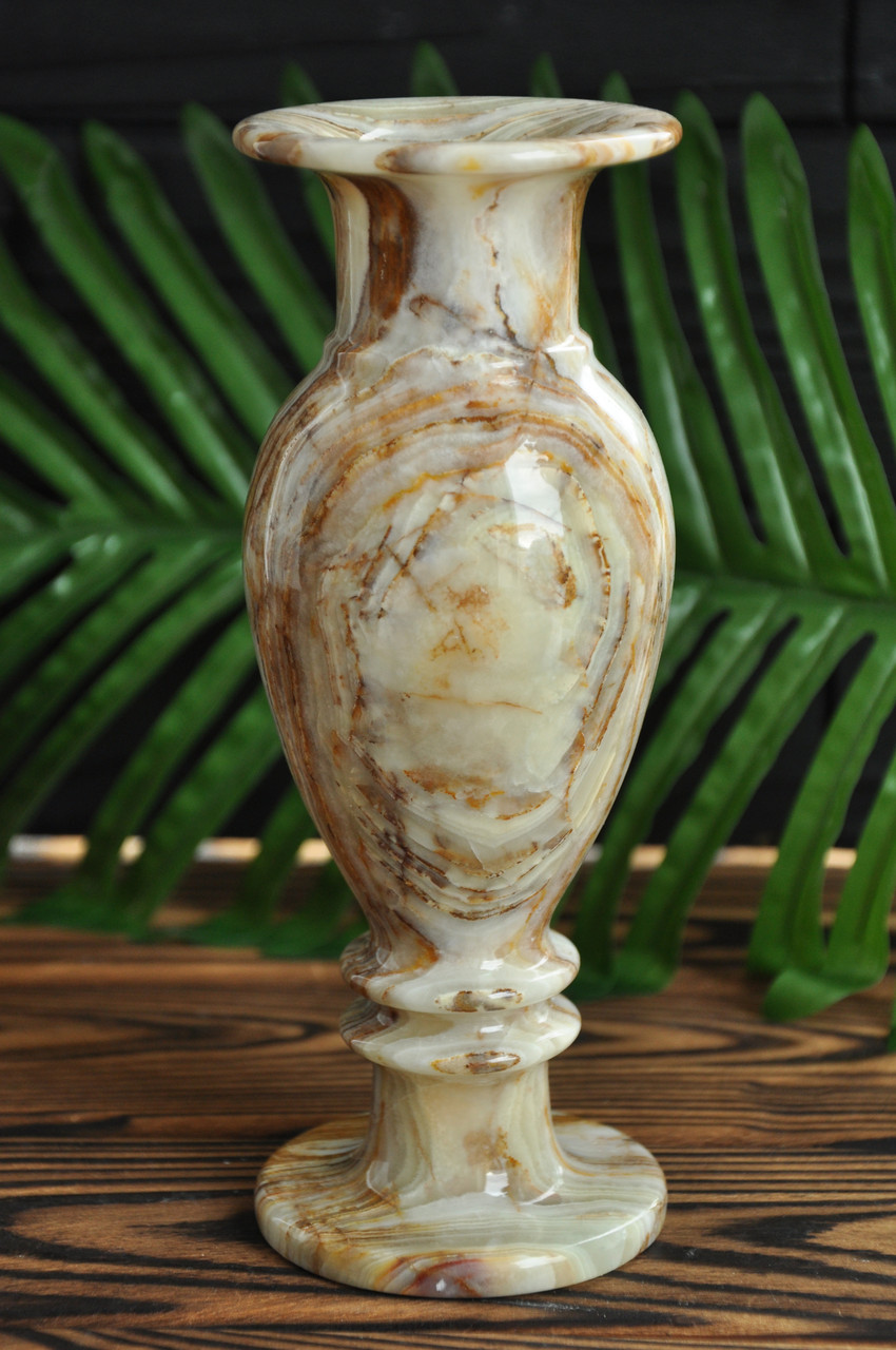 Ваза з натурального каменю онікс, 19.5х7.5 см (колір, як на фото), фото 1
